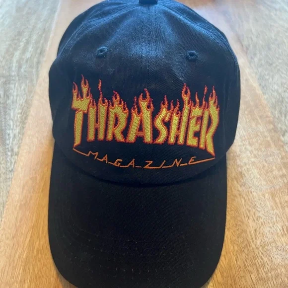 Thrasher Black Hat with Red and Yellow Logo Trad - Picture 2 of 8
